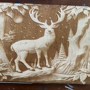 Rustic Engraved Deer Wall Art